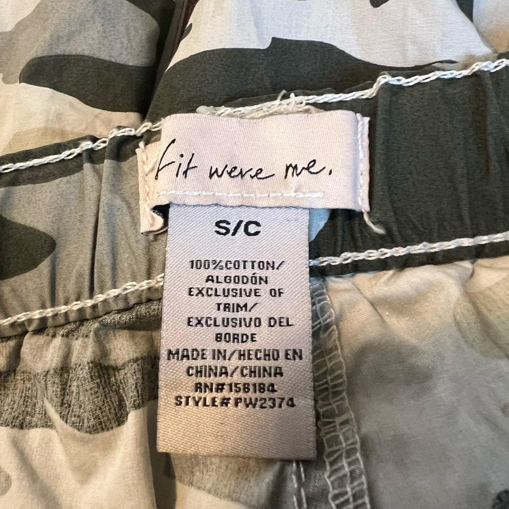 Anthropologie If It Were Me Women Camo Cargo Straight Leg Pant Elastic Pocket S - Picture 3 of 5